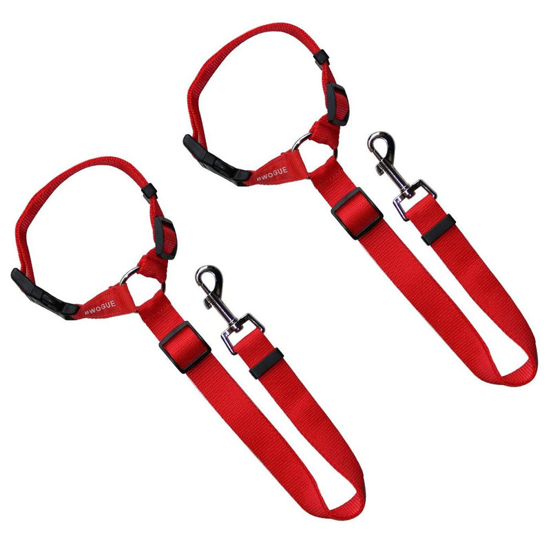 2-Pack: Bwogue Dog and Cat Safety Seat Belt Pet Supplies Red - DailySale