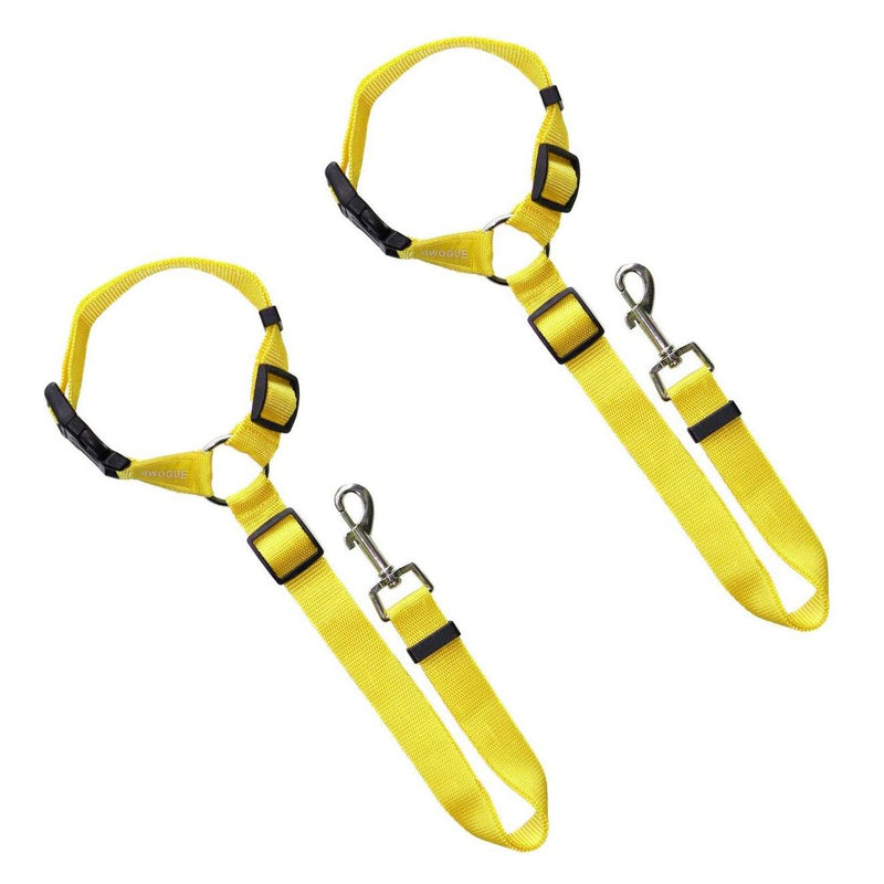 2-Pack: Bwogue Dog and Cat Safety Seat Belt Pet Supplies Yellow - DailySale