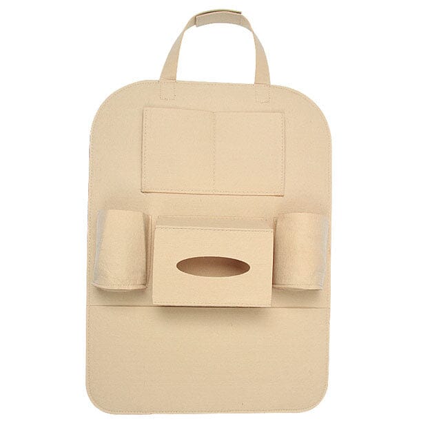 2-Pack: Car Seat Back Storage Bag Multifunctional Adjustable Backseat Storage Bag Automotive Beige - DailySale