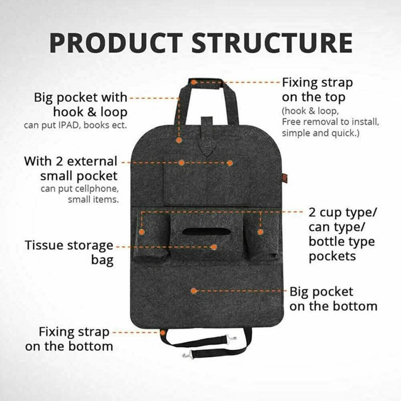2-Pack: Car Seat Back Storage Bag Multifunctional Adjustable Backseat Storage Bag Automotive - DailySale