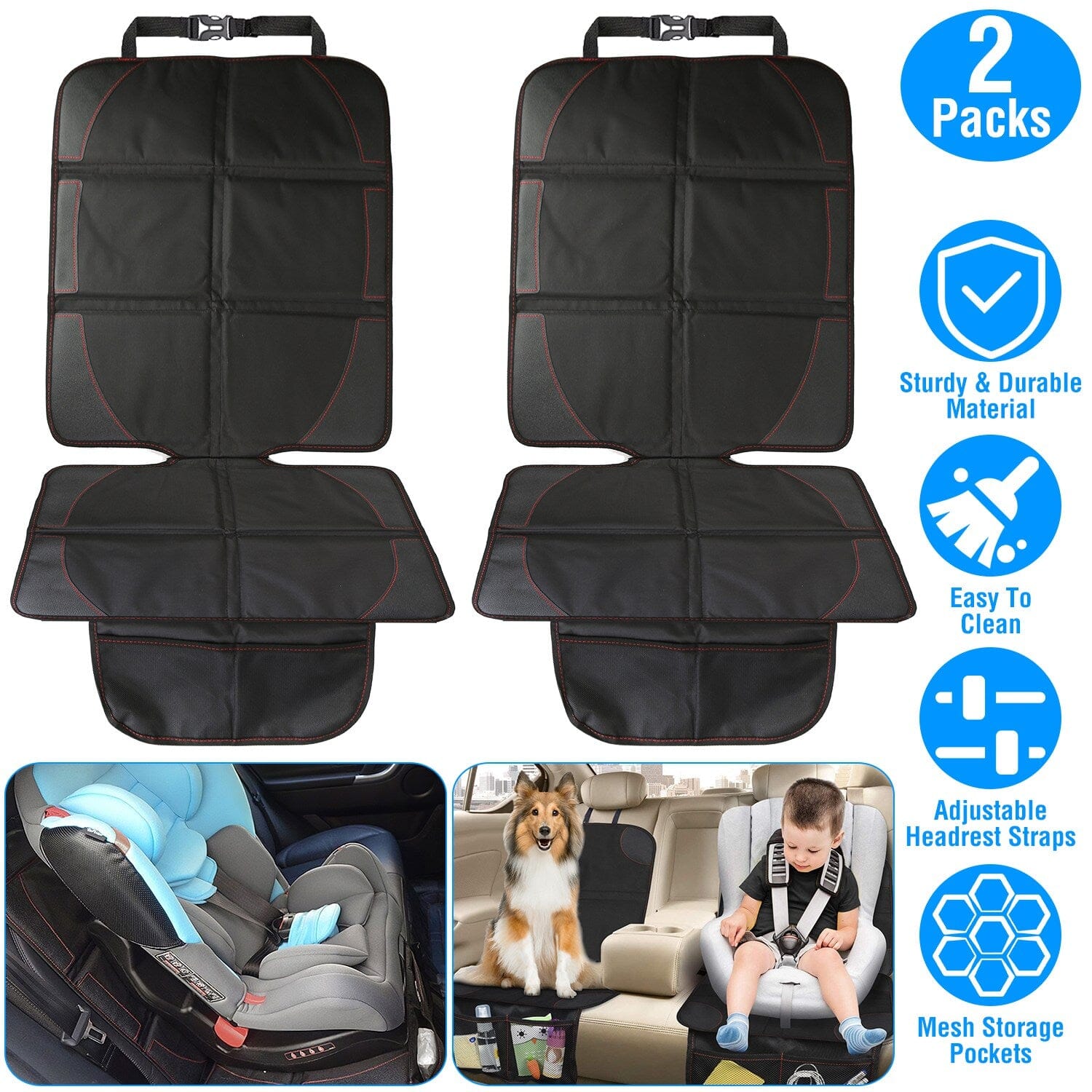 2-Pack: Car Seat Protector Cushion Mat Pad Automotive - DailySale