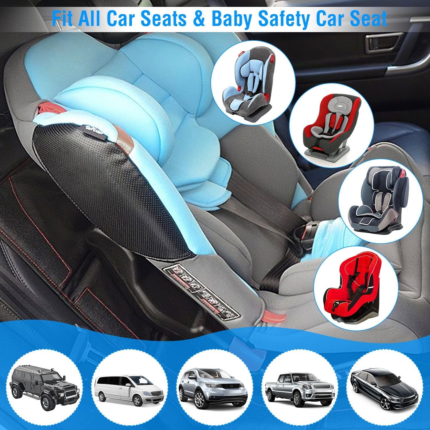 2-Pack: Car Seat Protector Cushion Mat Pad with Thick Padding Automotive - DailySale