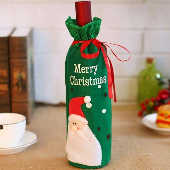 2-Pack: Christmas Decorations Red Wine Bag Holiday Decor & Apparel Green - DailySale