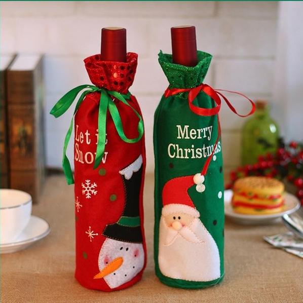 2-Pack: Christmas Decorations Red Wine Bag Holiday Decor & Apparel Green/Red - DailySale