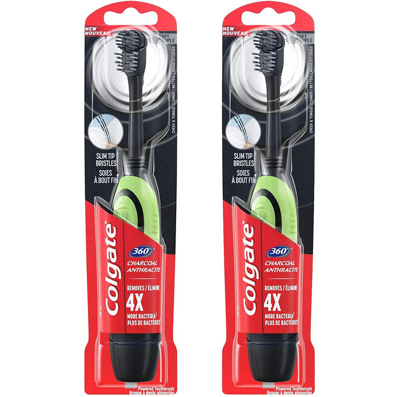 2-Pack: Colgate 360 Battery Powered Charcoal Toothbrush Beauty & Personal Care - DailySale