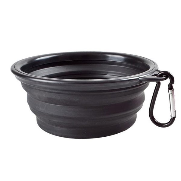 2-Pack: Collapsible Food Water Travel Bowl Pet Supplies Black - DailySale