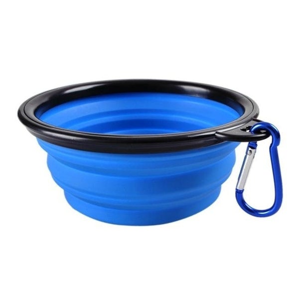 2-Pack: Collapsible Food Water Travel Bowl Pet Supplies Blue - DailySale