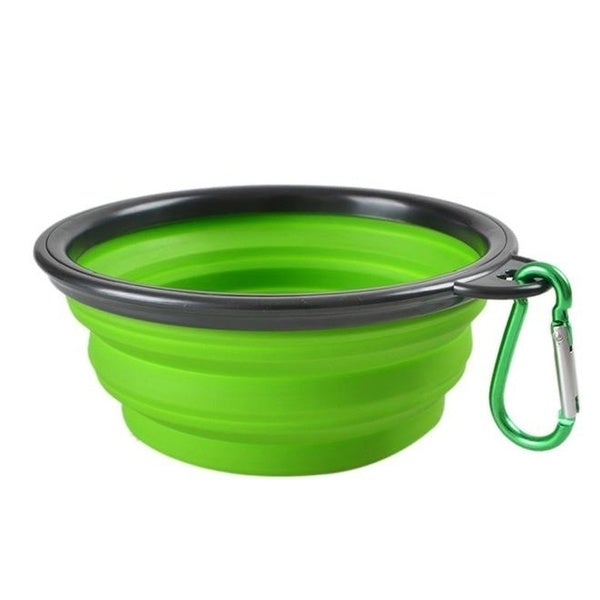 2-Pack: Collapsible Food Water Travel Bowl Pet Supplies Green - DailySale