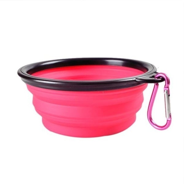 2-Pack: Collapsible Food Water Travel Bowl Pet Supplies Pink - DailySale