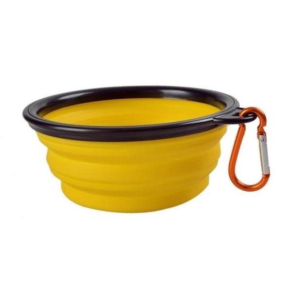 2-Pack: Collapsible Food Water Travel Bowl Pet Supplies Yellow - DailySale