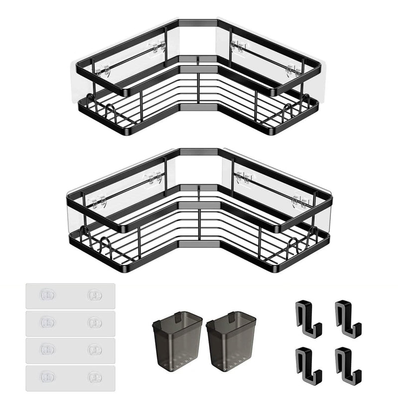 2-Pack: Corner Shower Caddy No Drilling Adhesive Shower Organizer Bath - DailySale