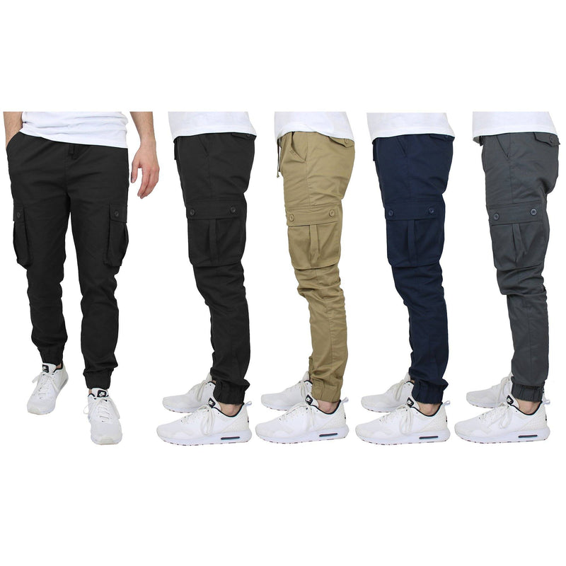 2-Pack Cotton Stretch Cargo Jogger Pants Men's Clothing - DailySale