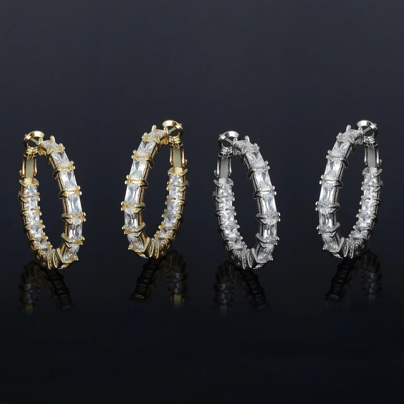 2-Pack: Crystal Emerald Hoop Earrings Set Earrings - DailySale