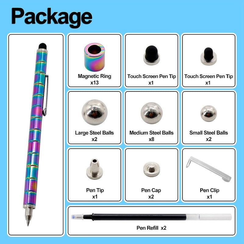 2-Pack: Decompression Magnet Metal Pen Wellness - DailySale