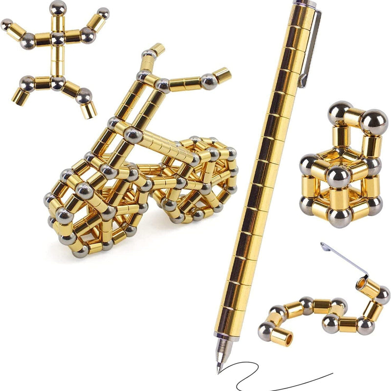 2-Pack: Decompression Magnet Metal Pen Wellness Gold - DailySale