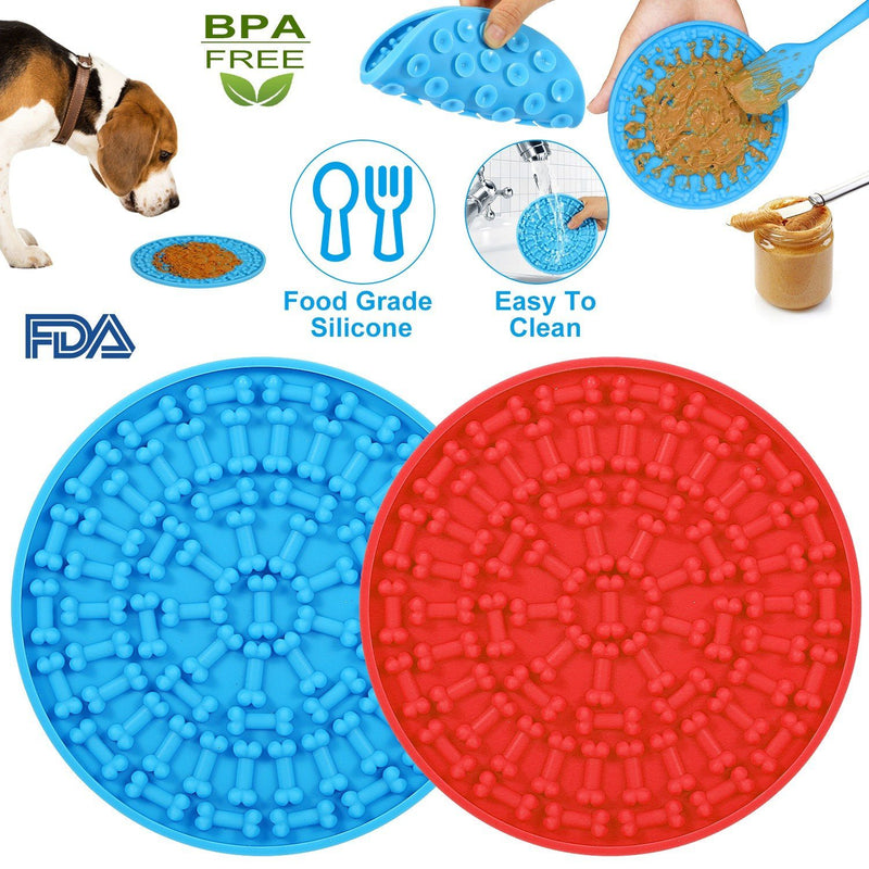 2-Pack: Dog Lick Pad Pet Shower Grooming Slow Feeder Distraction Mat Pet Supplies - DailySale