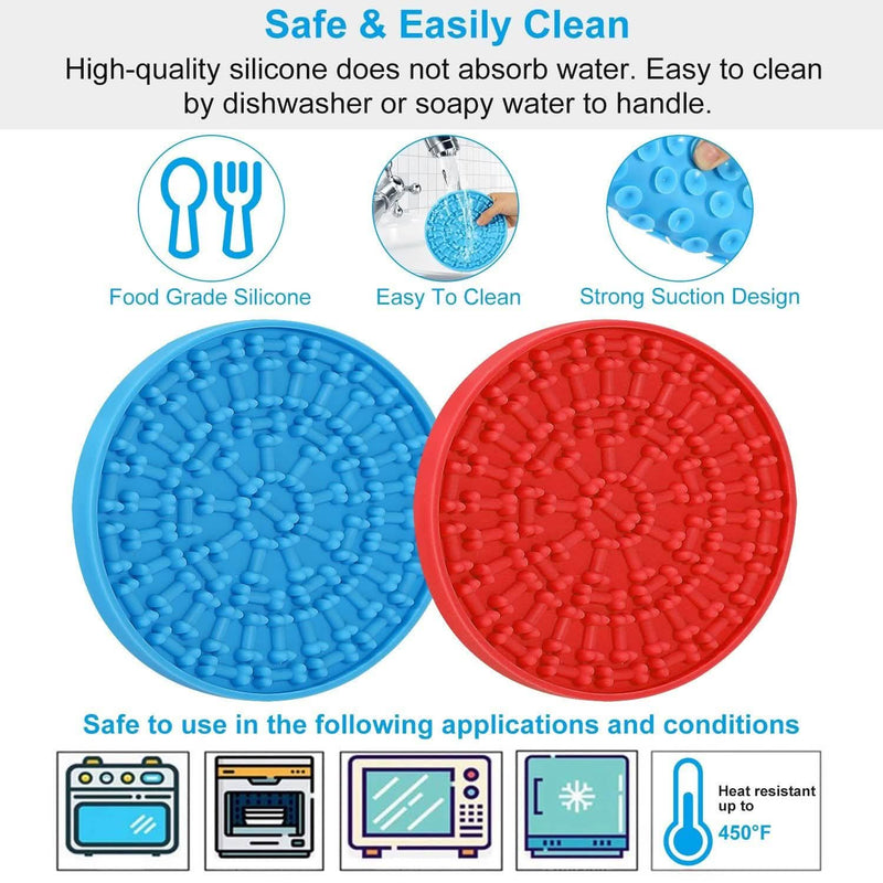 2-Pack: Dog Lick Pad Pet Shower Grooming Slow Feeder Distraction Mat Pet Supplies - DailySale