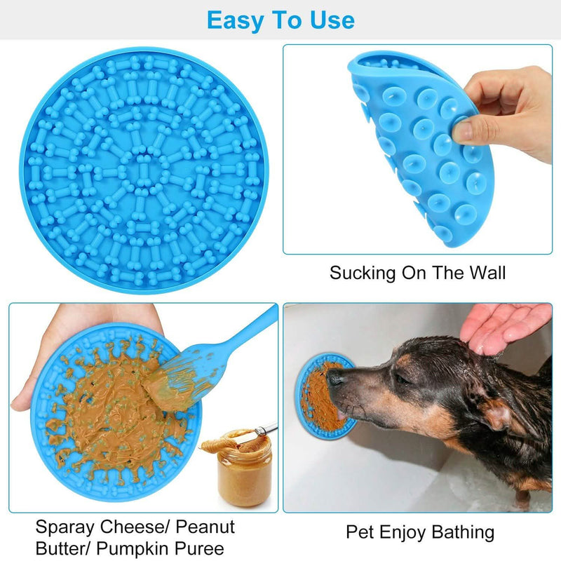 2-Pack: Dog Lick Pad Pet Shower Grooming Slow Feeder Distraction Mat Pet Supplies - DailySale