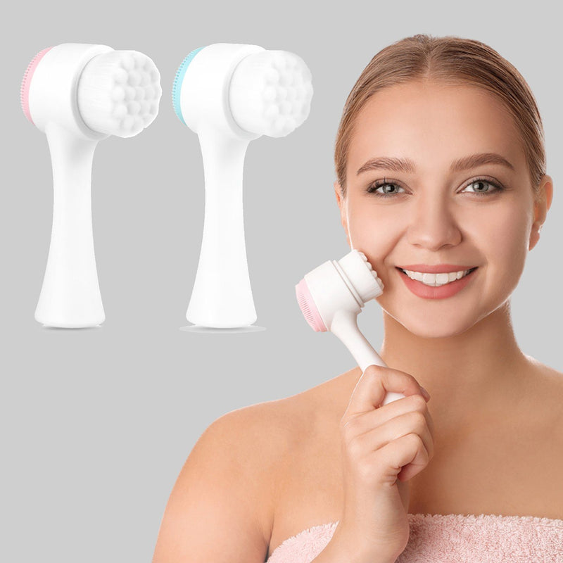 2-Pack: Dual Face Manual Facial Brush For Pore Cleansing And Exfoliating Beauty & Personal Care - DailySale