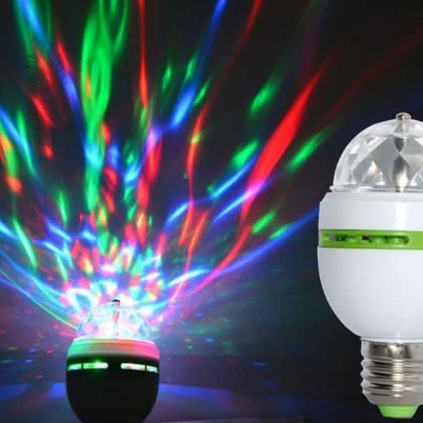 2-Pack: E27 3W Auto Rotating RGB LED Stage Light Indoor Lighting - DailySale