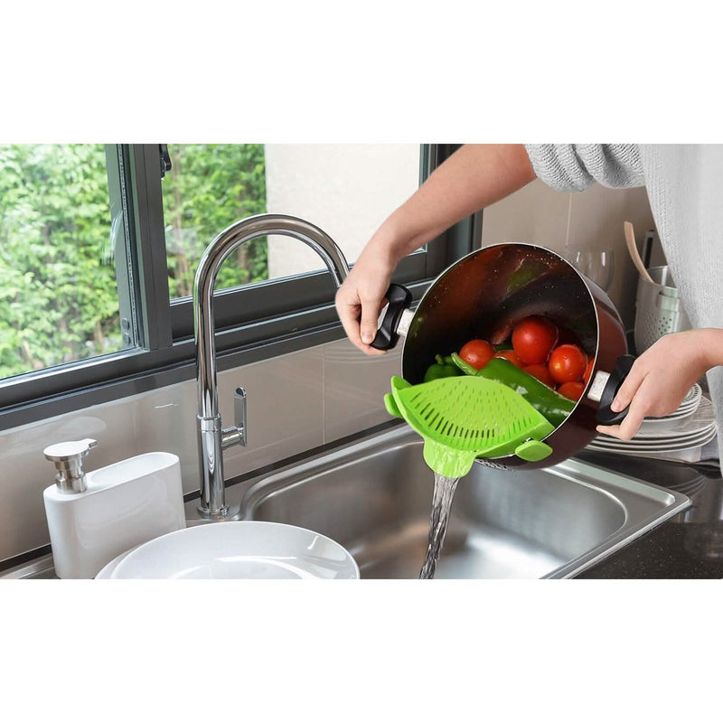 2-Pack: Easy Snap On Heat Resistance Silicone Kitchen Strainer Kitchen Tools & Gadgets - DailySale