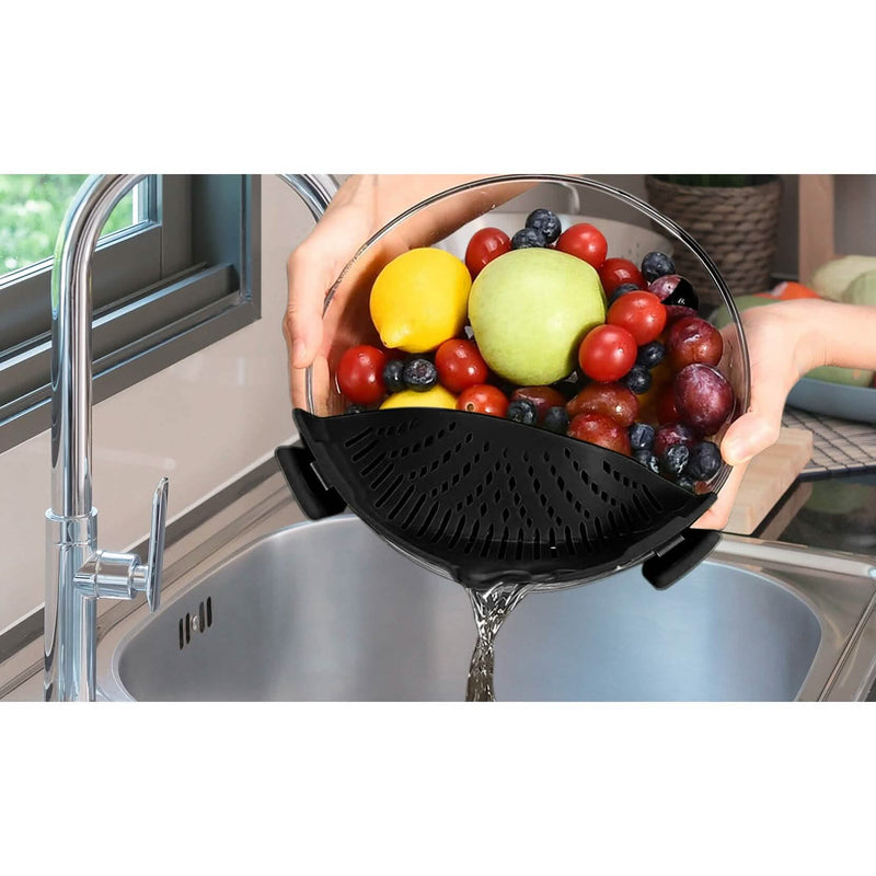 2-Pack: Easy Snap On Heat Resistance Silicone Kitchen Strainer Kitchen Tools & Gadgets - DailySale