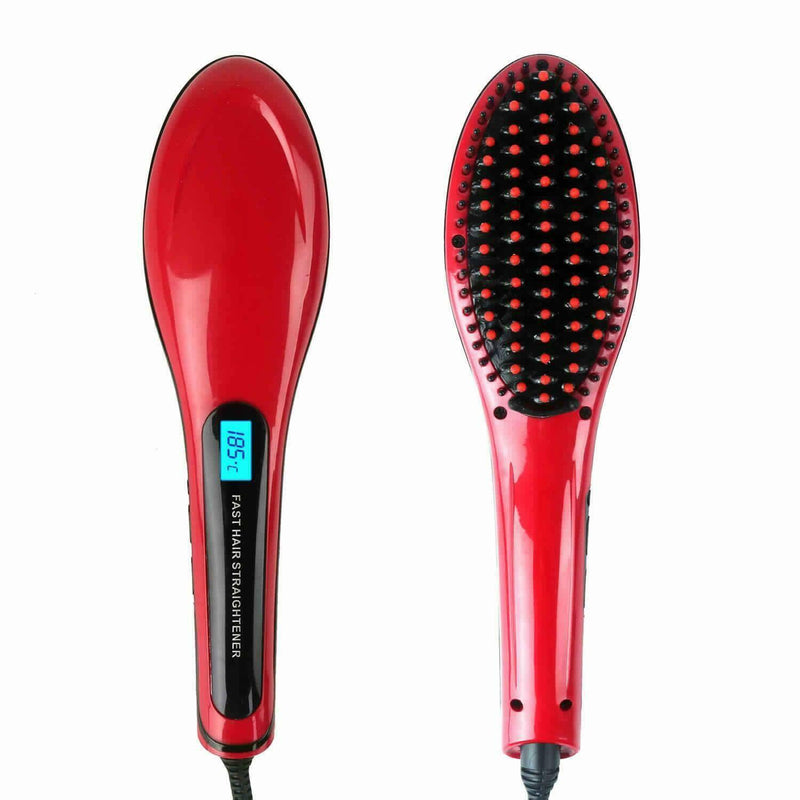 2-Pack: Electronic Fast Hair Straightener with Detangling Brush Beauty & Personal Care - DailySale