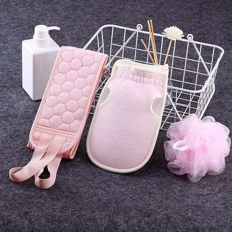 2-Pack: Exfoliating Body Scrubber Set Bath Pink - DailySale