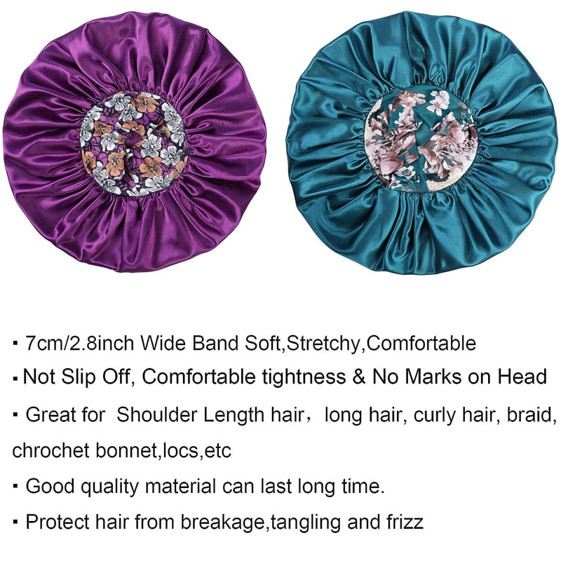 2-Pack: Extra Large Satin Bonnets for Sleeping Women's Shoes & Accessories - DailySale