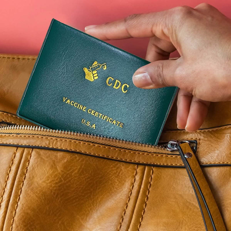 2-Pack: Faux Leather CDC Vaccination Card Immunization Record Protector Holder Everything Else - DailySale
