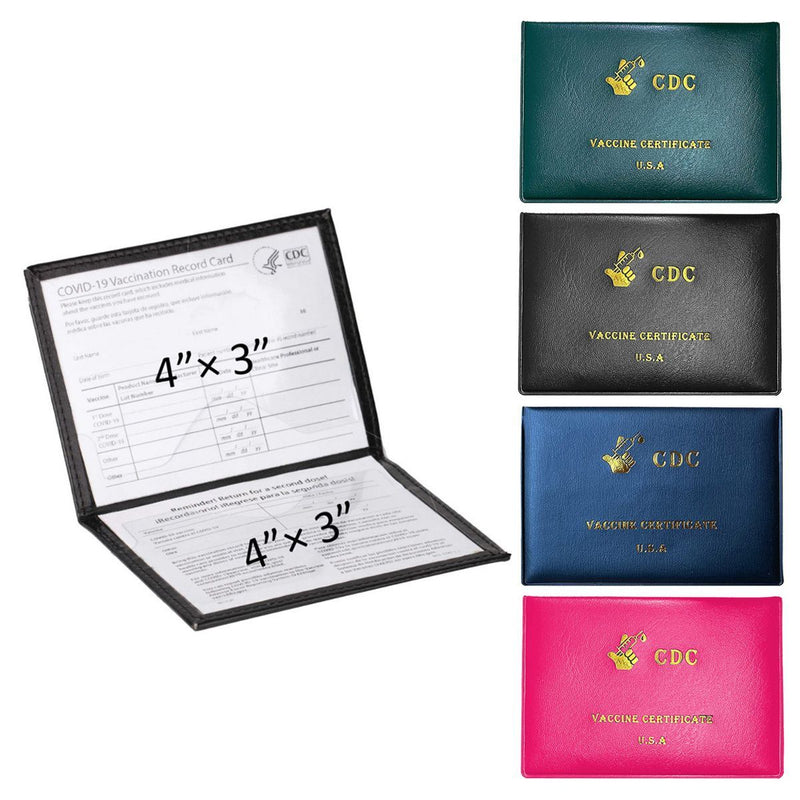 2-Pack: Faux Leather CDC Vaccination Card Immunization Record Protector Holder Everything Else - DailySale