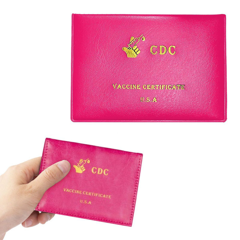 2-Pack: Faux Leather CDC Vaccination Card Immunization Record Protector Holder