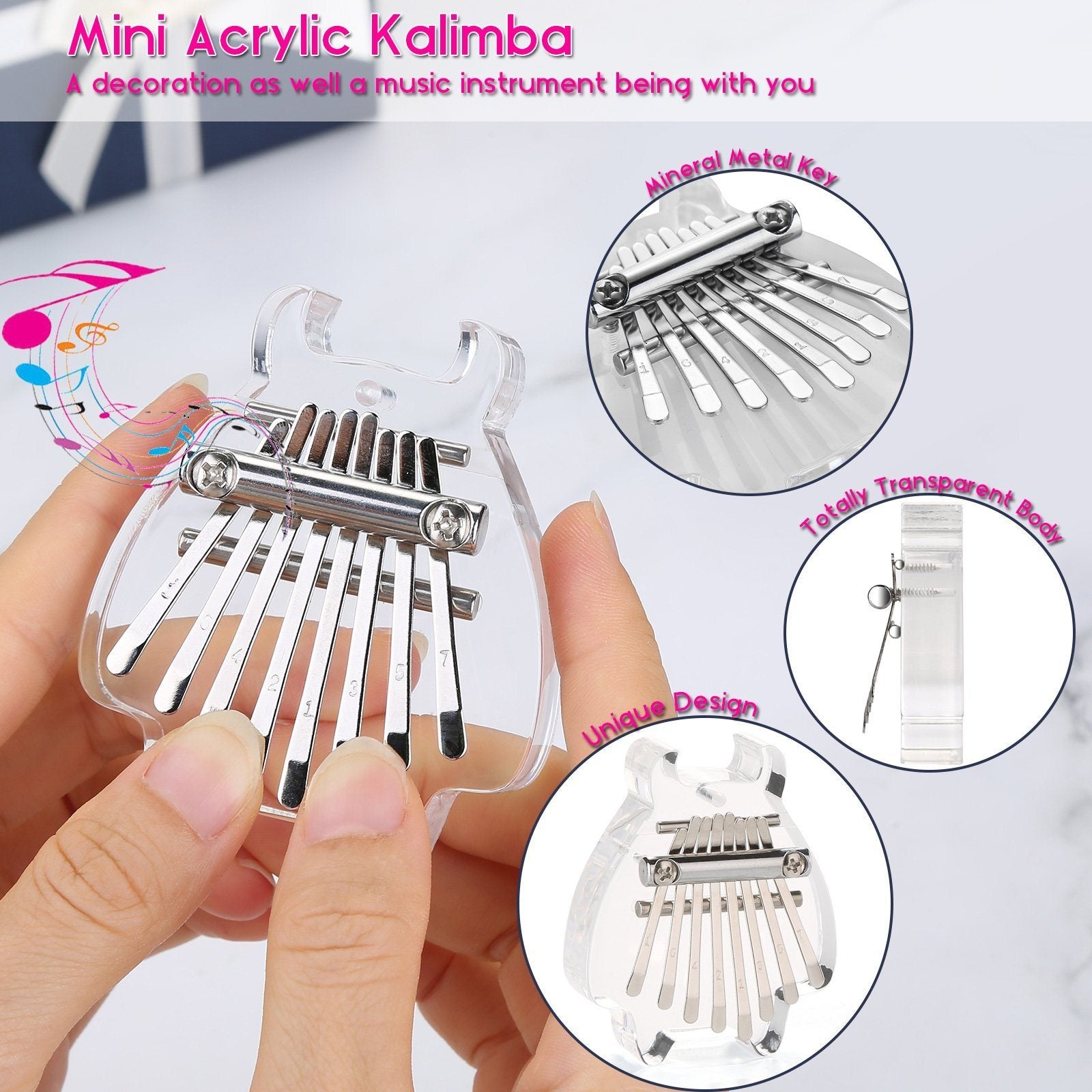 2-Pack: Finger Thumb Piano Mini Kalimba with 8 Keys Toys & Games - DailySale