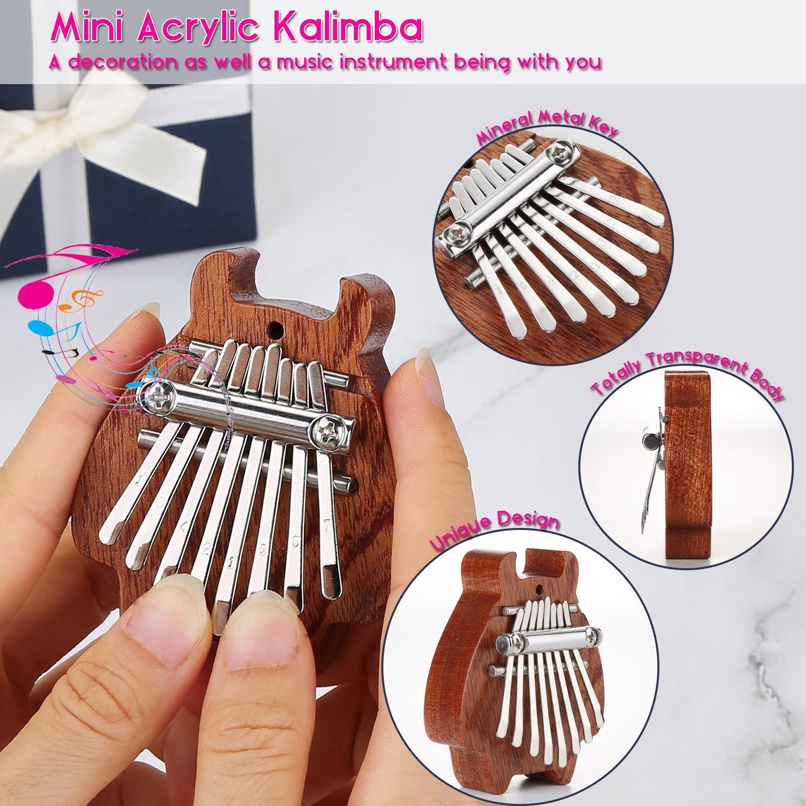 2-Pack: Finger Thumb Piano Mini Kalimba with 8 Keys Toys & Games - DailySale