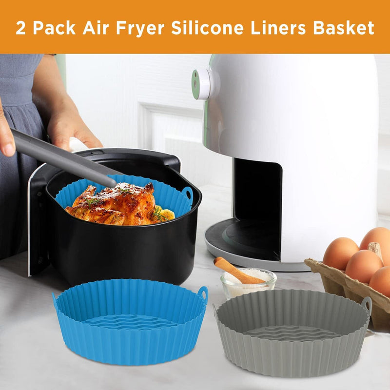 2-Pack: Foldable Silicone Air Fryer Liner Kitchen Tools & Gadgets - DailySale