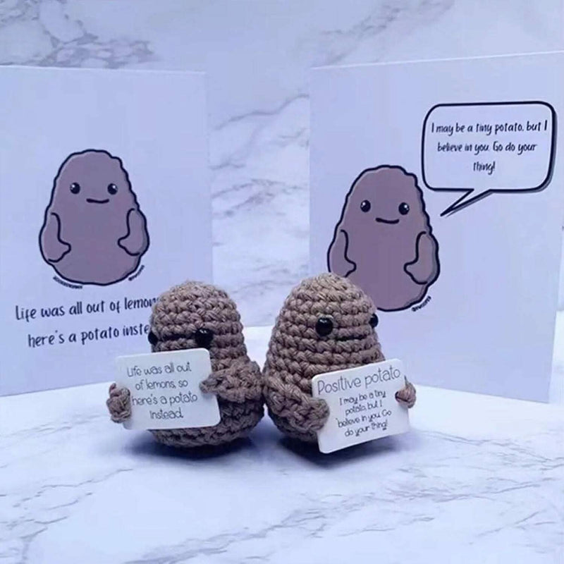 2-Pack: Funny Positive Potato Cute Wool Knitting Doll Furniture & Decor - DailySale
