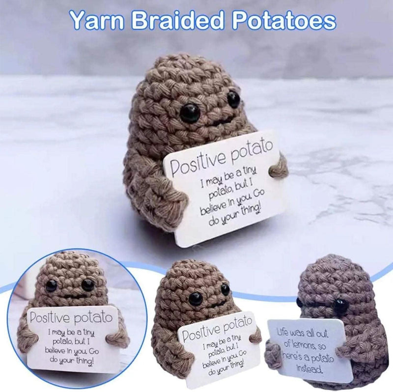 2-Pack: Funny Positive Potato Cute Wool Knitting Doll Furniture & Decor - DailySale