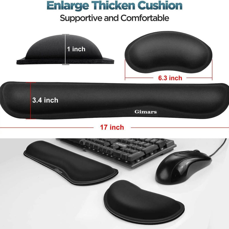 2-Pack: Gimars Upgrade Enlarge Gel Memory Foam Set Keyboard Wrist Rest Pad Computer Accessories - DailySale