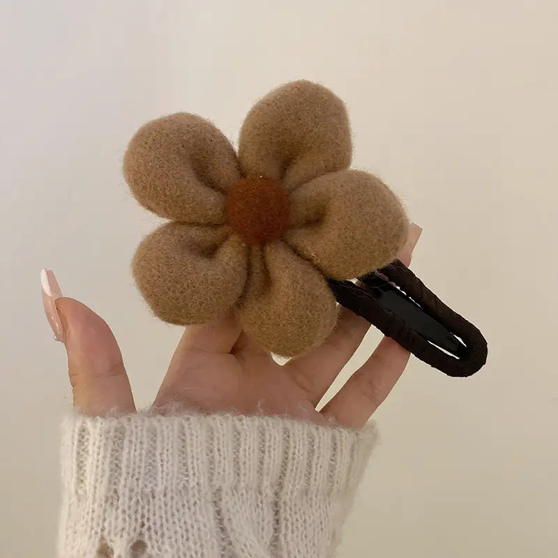 2-Pack: Gorgeous Plush Flower Hairpin Women's Shoes & Accessories Camel - DailySale