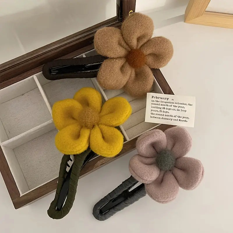 2-Pack: Gorgeous Plush Flower Hairpin Women's Shoes & Accessories - DailySale