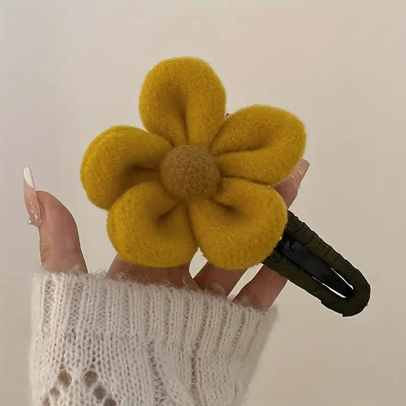 2-Pack: Gorgeous Plush Flower Hairpin Women's Shoes & Accessories Yellow - DailySale