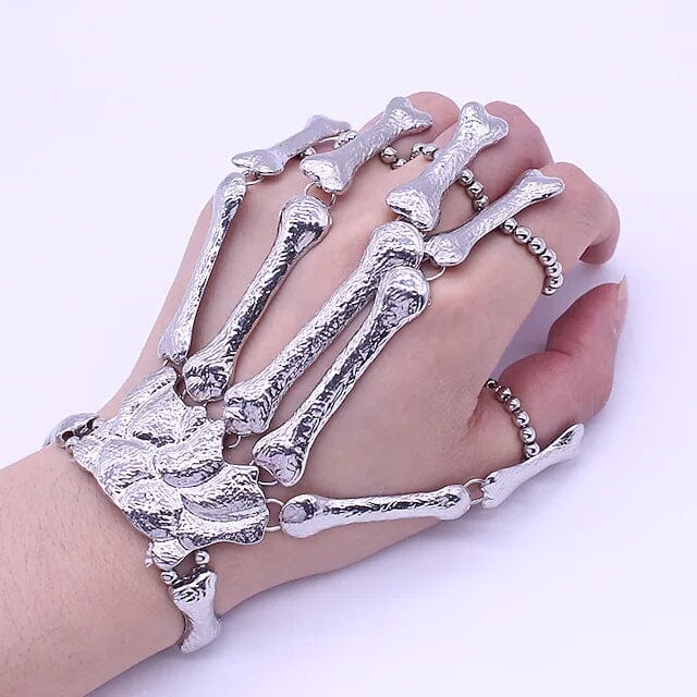 2-Pack: Gothic Bone Bracelet with Ring Holiday Decor & Apparel - DailySale