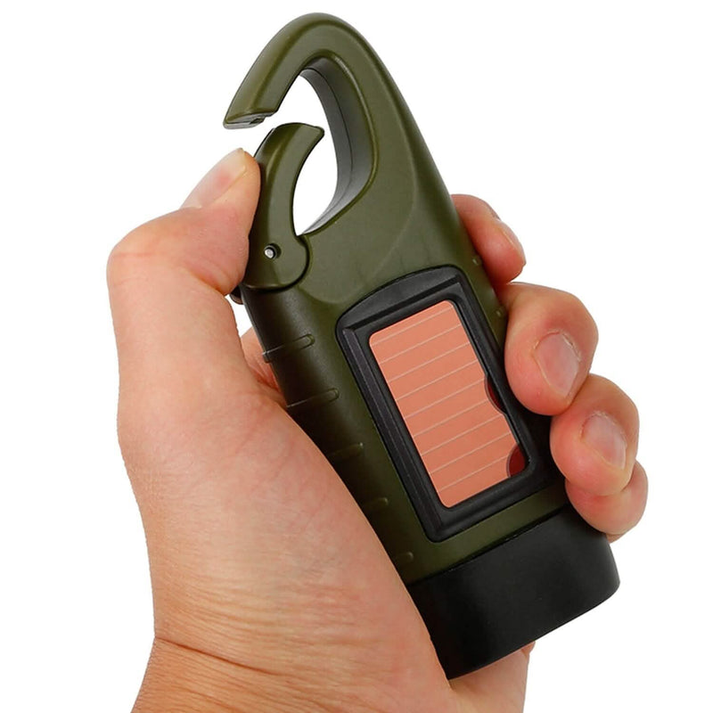 2-Pack: Hand Crank Solar Powered Flashlight Sports & Outdoors - DailySale