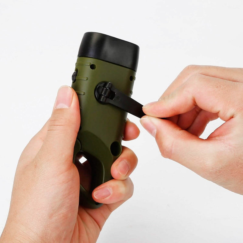 2-Pack: Hand Crank Solar Powered Flashlight Sports & Outdoors - DailySale