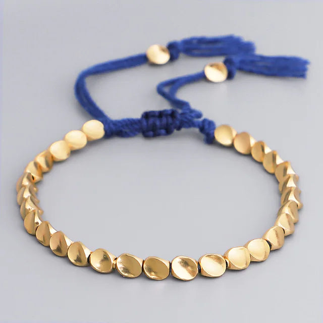 2-Pack: Handmade Copper Bead Bracelet Bracelets Blue - DailySale