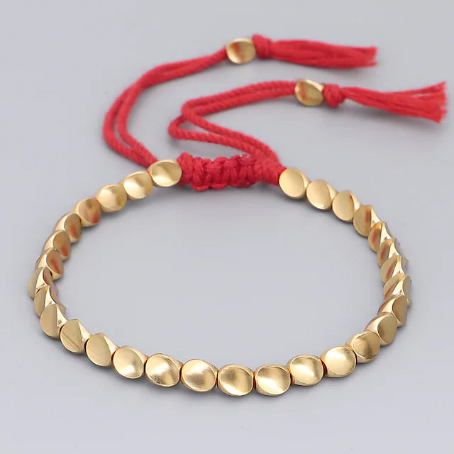 2-Pack: Handmade Copper Bead Bracelet Bracelets Red - DailySale