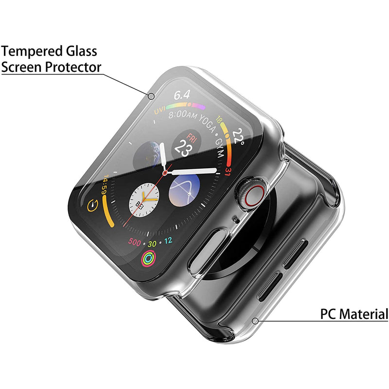 2-Pack: Hard PC Case with Tempered Glass Screen Protector Smart Watches - DailySale