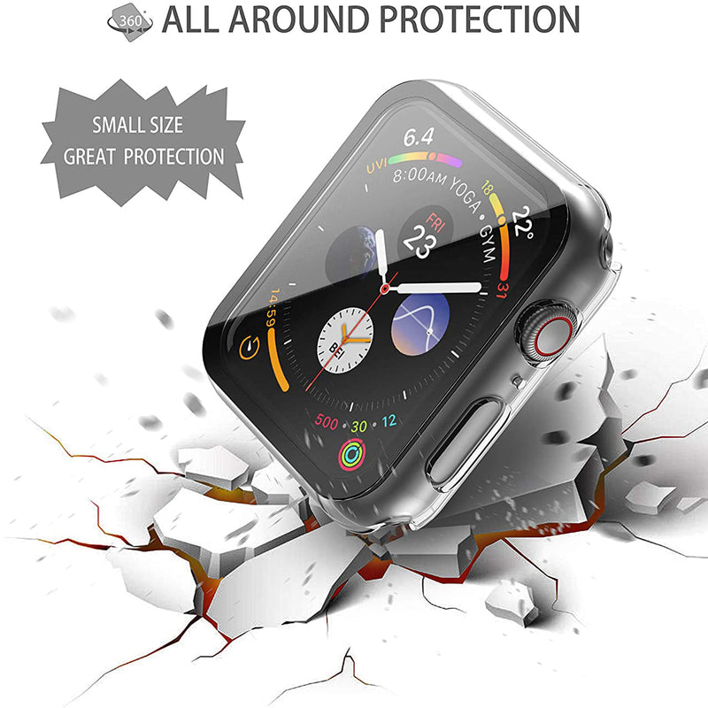 2-Pack: Hard PC Case with Tempered Glass Screen Protector Smart Watches - DailySale