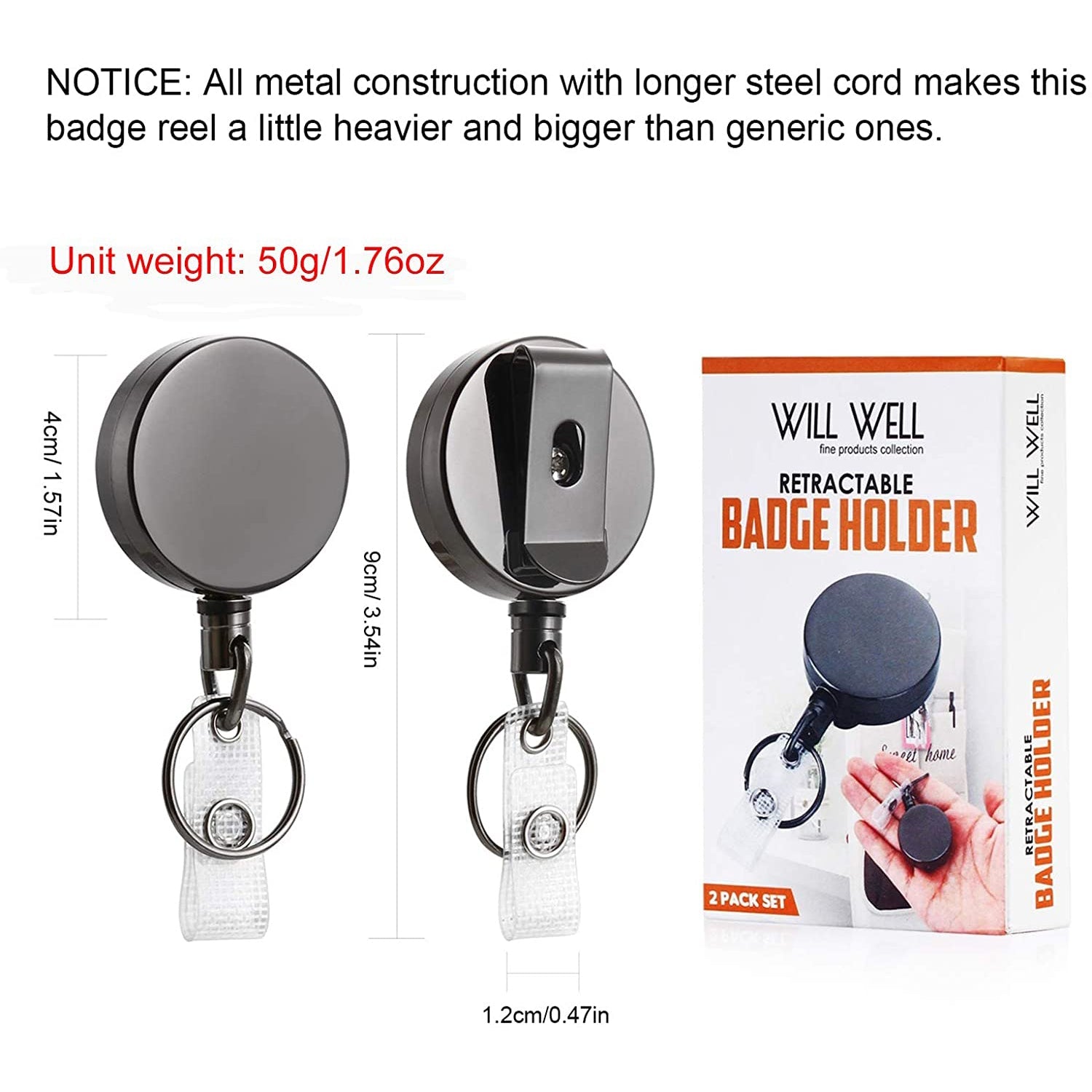 2-Pack: Heavy Duty Retractable Badge Holder Reel Everything Else - DailySale