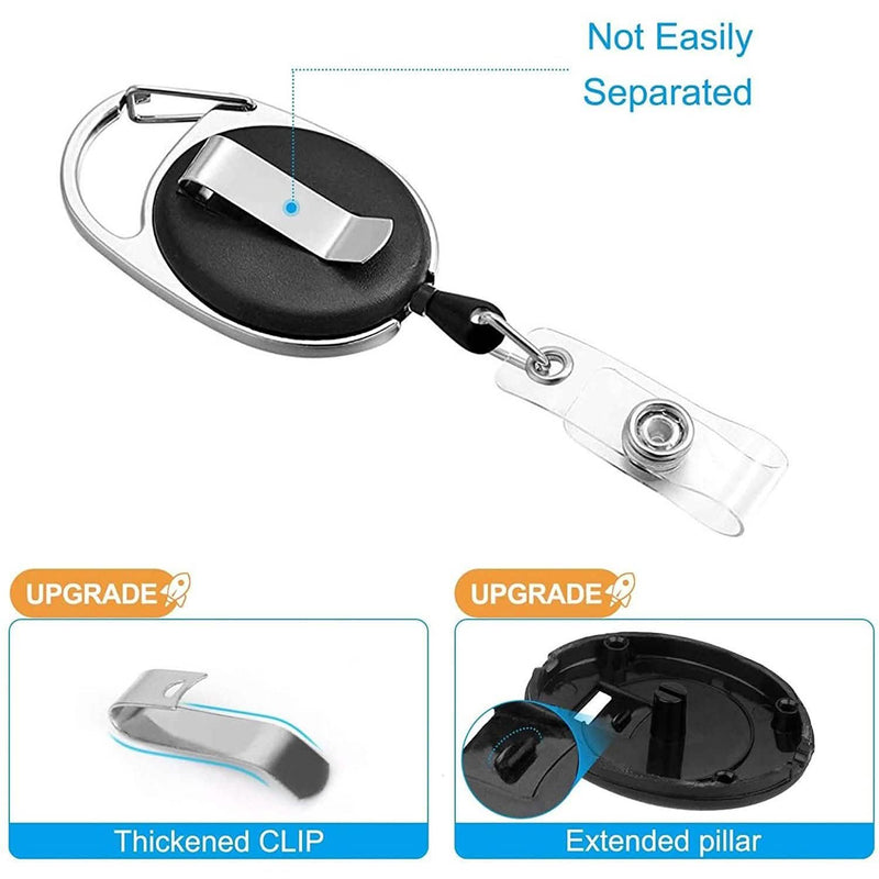 2-Pack: Heavy Duty Retractable Badge Holders with Carabiner Reel Clip and Vertical Style Clear ID Card Holders Everything Else - DailySale